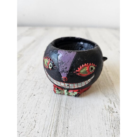 Cat candle basket unique shabby chic vintage style Halloween decor - Picture 1 of 7